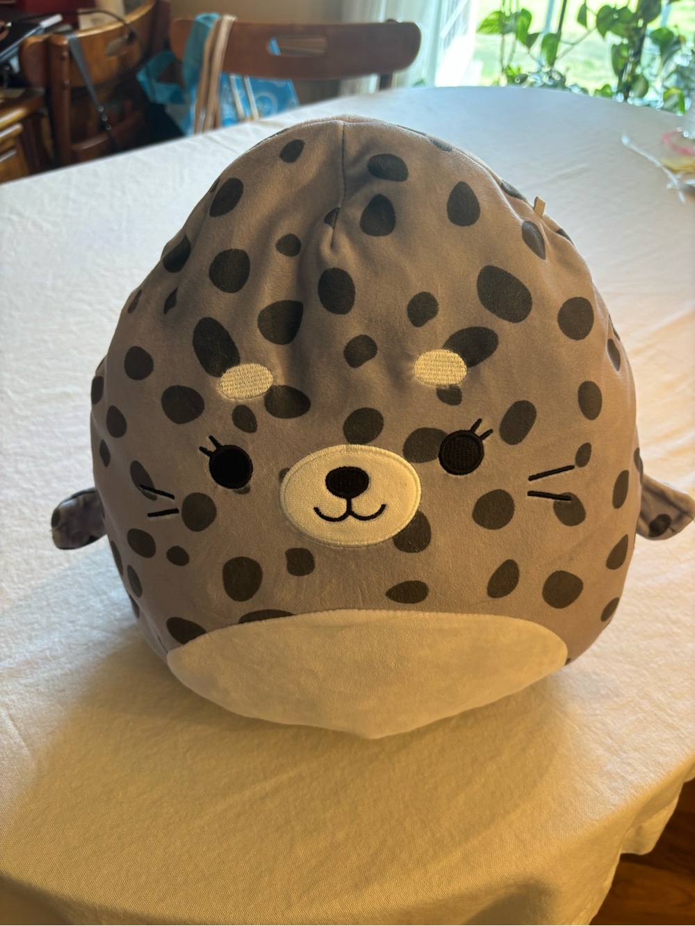 Squishmallows Gray Polka Dot Seal Plush